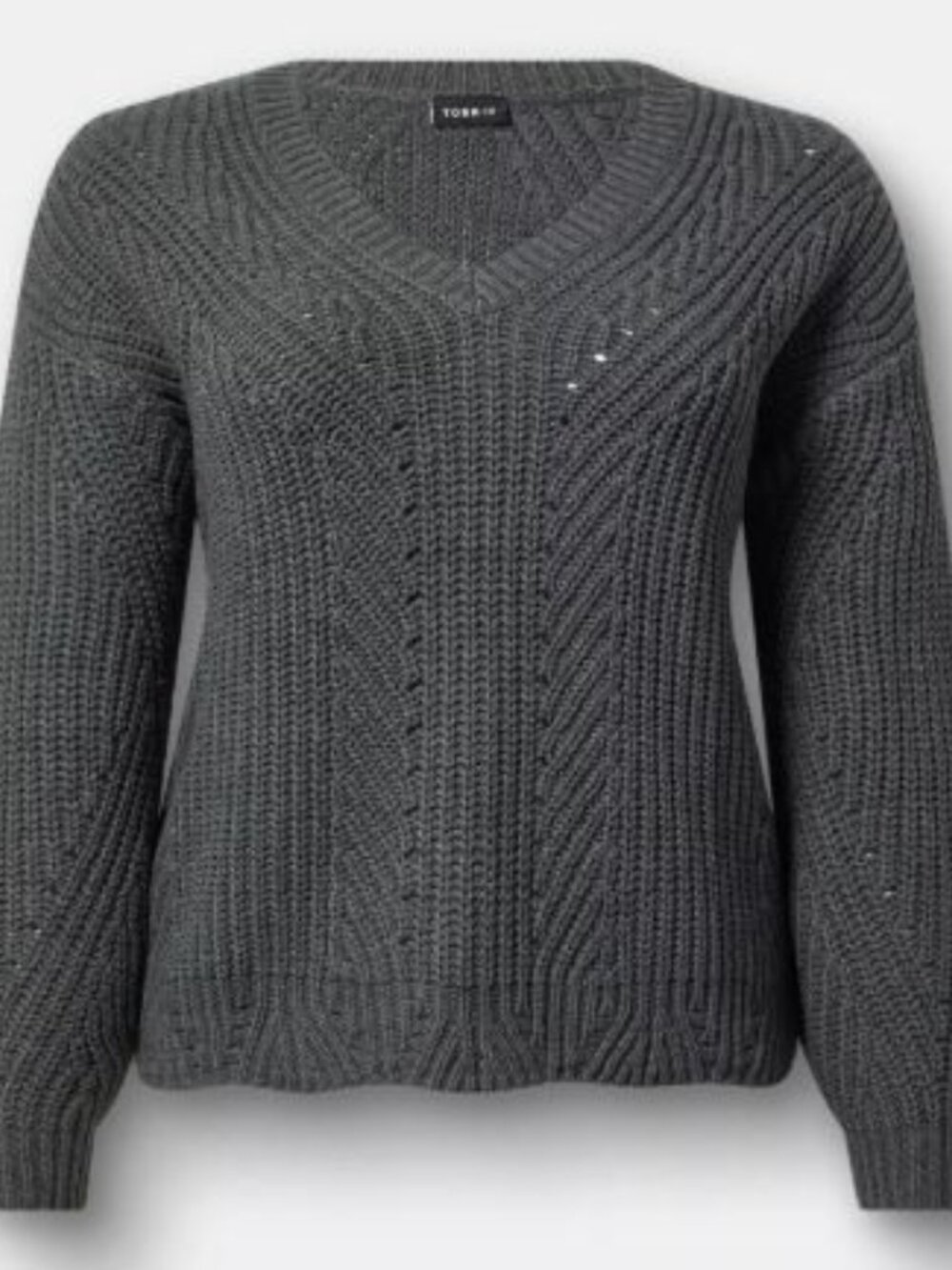 Cabled V-Neck Sweater
